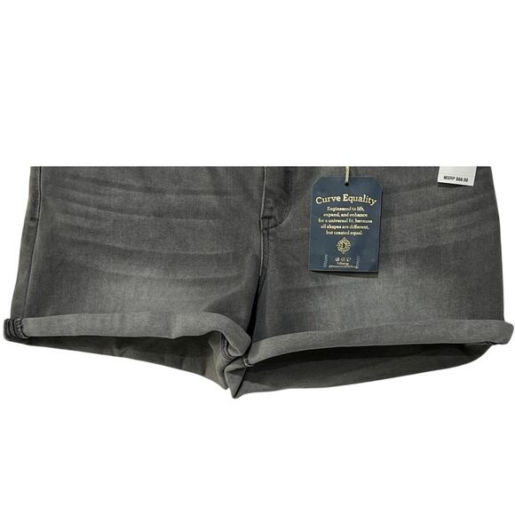 Democracy Ab Solution Womens Size 16 Mid Rise Roll Cuff Stretch Shorts Gray - Picture 8 of 12